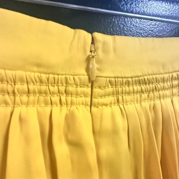 Ann Taylor Canary Yellow Midi Skirt with Gathered Waist - Picture 11 of 11